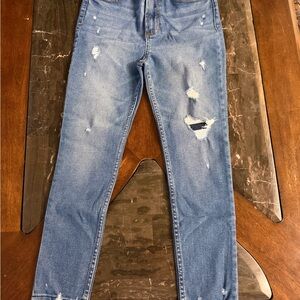 GAP Women's Distressed Skinny Jeans - Light Blue